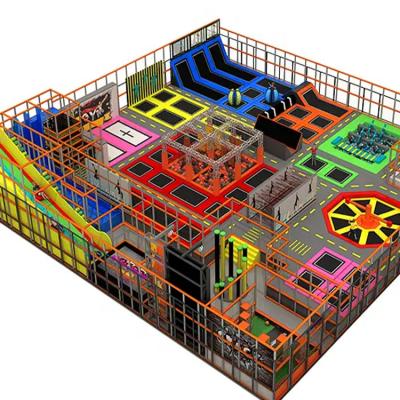 China Kids Trampoline Park with Colorful Slide and Foam Pit Customized Theme Indoor for sale