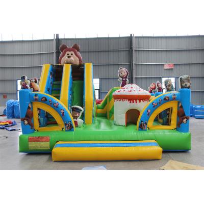 China Salto de casa inflable de PVC con combinación de toboganes en venta