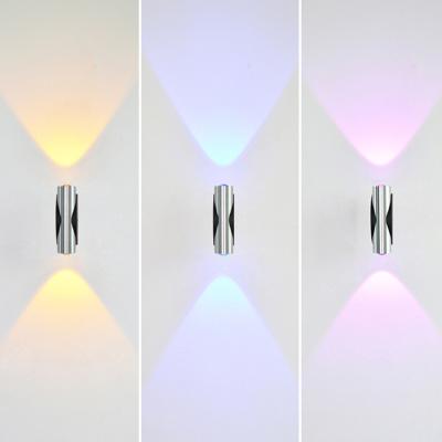 China Modern 2W Led Wall Lamp Decorate Indoor RGB Up And Down Led Colorful Purple Yellow Blue Small Modern Simple Design Volume Hot Sale for sale