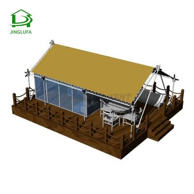 China 2021 new design 8*16m luxury safari desert hotel resort house UV-resistant outdoor waterproof glamping tents for sale