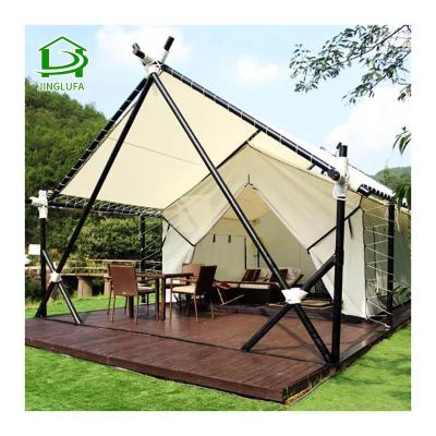 China winter luxury uv-resistant african frame waterproof canvas cotton glamping with bathroom lodge hotel safari tent for sale for sale