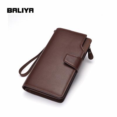 China BALIYA Waterproof Hot Sale Multi Function Card Holder Long Leather Wallet Men for sale