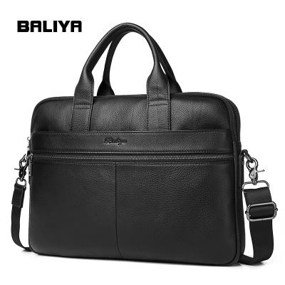 China BALIYA Vintage GENUINE LEATHER Wholesale Cross -Body Bag Men Genuine Leather Briefcase For Men Pure Leather for sale