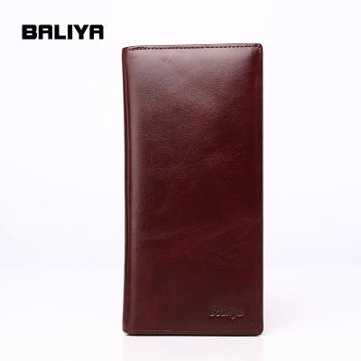 China BALIYA Men Leather Designer Customize Logo Waterproof Fashion Long Wallets for sale