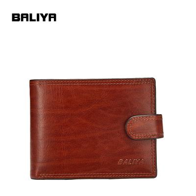 China BALIYA Brown Waterproof Wallets 2021 Original Leather Minimalist Men's Wallets For Men for sale