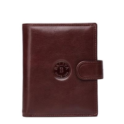 China BALIYA Waterproof Business Men's Simple Genuine Leather Wallets Genuine Leather Purses For Man for sale