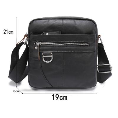 China Vintage BALIYA Black Leather Small Messenger Bag Men Purse Men's Messenger Bags Crossbody Leather for sale