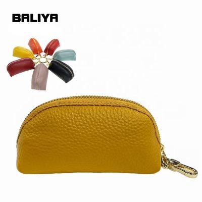 China High Quality Yellow Color Fashion BALIYA Car Key Holder Bag Genuine Leather Wallet Waist Hanging Bag for sale