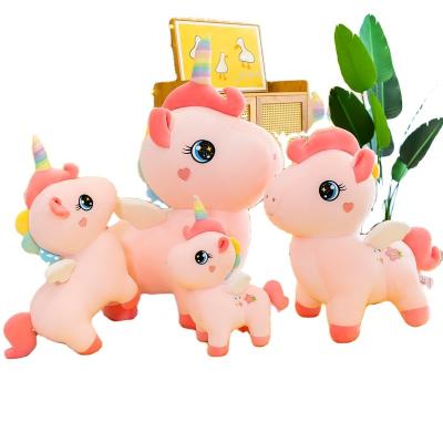 China Baby Accompany 2021 Hot Chinese Made Soft Plush Toy Unicorn Doll Cartoon Cherry Blossom Unicorn Pillow Birthday Gift for sale