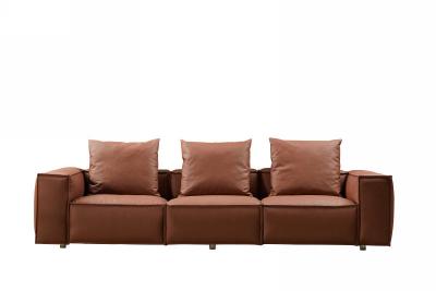 China ODM Half Leather Half Fabric Corner Sofa 3 Seater I Shape Couch for sale