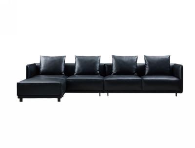 China Schwarz, halb Leder, halb Stoff, Sofa, Schaumkissen, Typ modern zu verkaufen