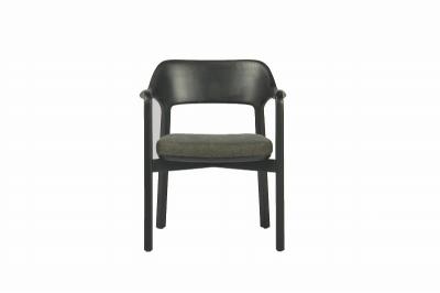 China ODM Contemporary Dining Arm Chairs Modern Accent Armchair Met Zwarte Metalen Benen Te koop