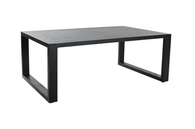 China Mesa de comedor de base de metal negro Rectángulo moderno personalizado en venta