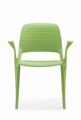 China Ergonomic Plastic Accent Chair OEM PP Plastic Chair With Comfortable Cushion for sale