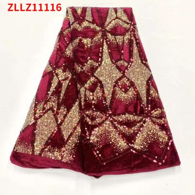 China 2021/November/French style velvet lace fabric water soluble/fashion velvet lace fabric wedding dress for sale