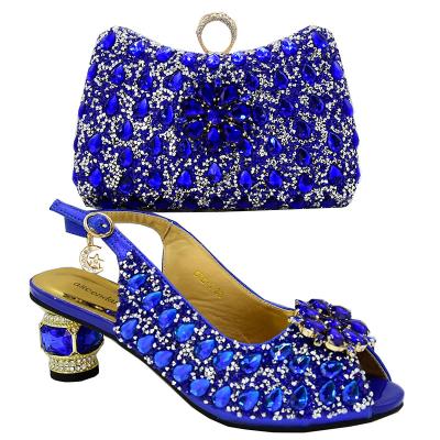 China Durable Ladies High Heel Shoes African Summer Style Women Matching Italian Shoes And Bag Set For Party for sale