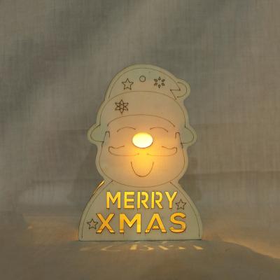 China Light Wooden MDF Home Decor LED Christmas Decoration Ornament Christmas Light for sale