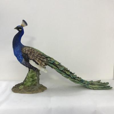 China Decorative China Polyresin Peacock Sculpture, High Quality Peacock Sculpture for sale