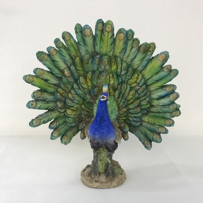 China Decorative China Polyresin Peacock Sculpture, High Quality Peacock Sculpture for sale