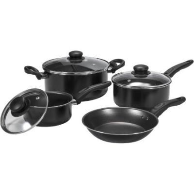 China Sustainable 7pcs Aluminum Sauce Pot Cookware Set With Interior Nonstick Coating for sale