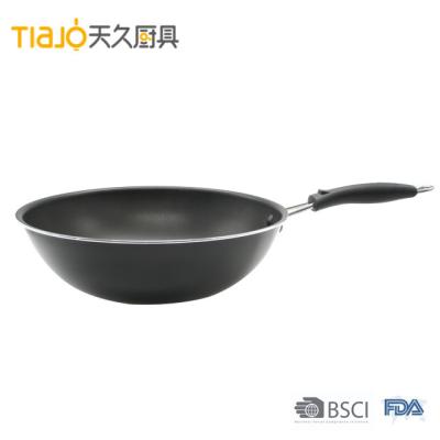 China Sustainable Professinal Pressed 28cm Large Size Aluminum Nonstick Wok for sale