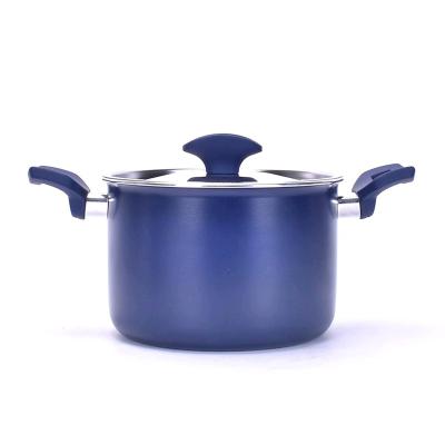 China Easy Sustainable Clean Nonstick Aluminum Sauce Pot With Glass Cover For Kitchen Cooking Pasta Pot for sale