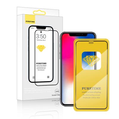 China For iphone 11 Pro Max Screen Protector For iPhone X 9H Hardness Anti-fingerprint Glue HD Clear Tempered Glass Phone Screen Protectors Full for sale