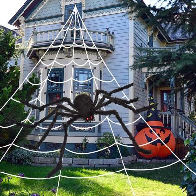 China Festival Decoration 2021 Selection Giant Indoor Outdoor Yard Spider Web Halloween Decorations Fake With Triangular for sale