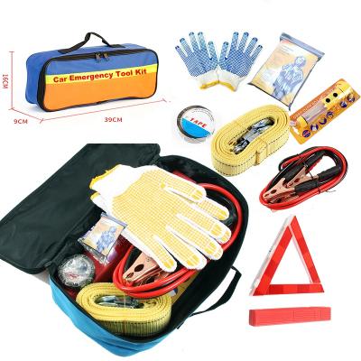 China Portable Wholesale Competitive Auto Tool Kit Roadside Emergency Kit Car Backup Set With Jump Starter for sale