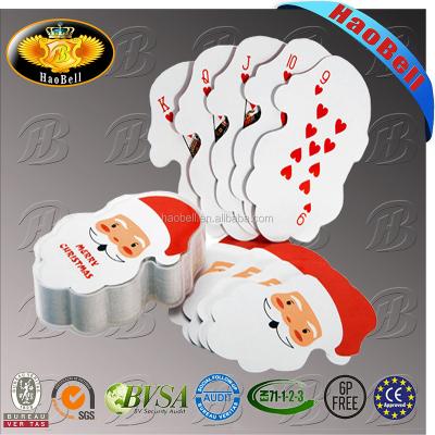 China Special Shape Paper Poker Cards Snowman Shape Christmas Paper Playing Cards for sale