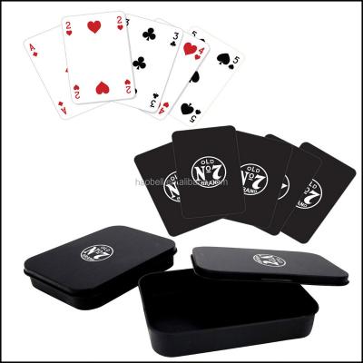 China Plastic Customized Plastic Promotional Playing Cards Advertising Poker Cards With Tin Box Packing for sale