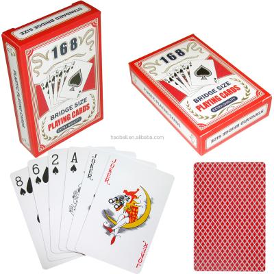 China HYB 168 Brand 100% PVC Poker Playing Cards Deck Size Plastic Waterproof Playing Cards for sale