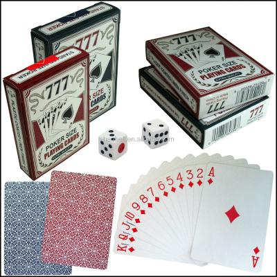 China Paper 777 Brand Paper Material Poker Size Playing Cards With Standard Index Printed for sale