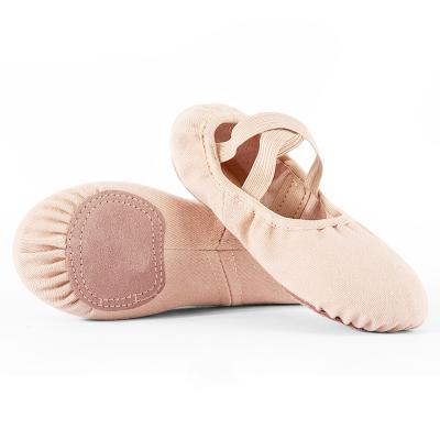 China Brown Ballet Shoes Vienna Dance Shoes Elastic Canvas Tan Dance Shoes Elastic Canvas Ballet Shoes for sale