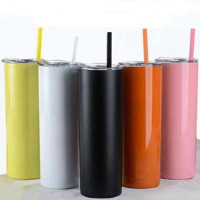 China Factory Price Sustainable 600ML 20 Ounce Stainless Steel Lean Tumbler Mugs Double Wall With Lid And Straw for sale