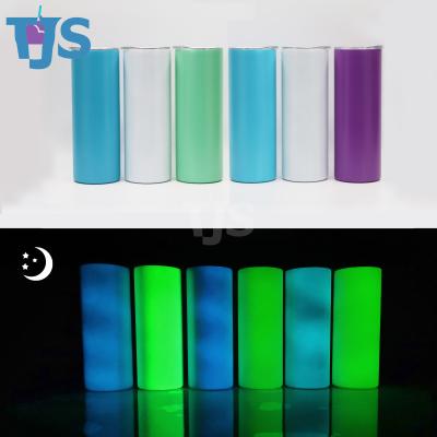 China TJS Sublimation 20oz Tumbler Arms Viable Hot Selling Straight Lean Glow In Dark Tumbler Double Wall Insulated 6 Colors for sale