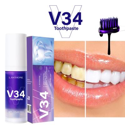 Chine Dents pourpres du correcteur 30ml de la couleur V34 blanchissant la marque de distributeur de pâte dentifrice à vendre