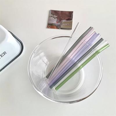 China Viable Drink Elbow Milk Tea Lip Care Color Straw Transparent Heat Resistant Glass Set for sale