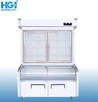 China Refrigerador comercial de puertas dobles Vitrina de bebidas vertical Hcd-1200t en venta