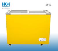 China Gonidea curvou o amarelo branco do Ft do Cu de vidro dos refrigeradores 250l 8,8 do congelador da caixa à venda