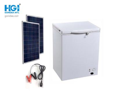 China DC 24V congelador CFC de la energía solar de 112 litros libremente en venta