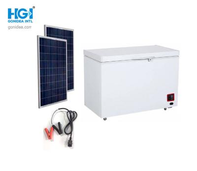 China 8,8 Cf congelador recargable DC24V de la energía solar de 250 litros con pilas en venta