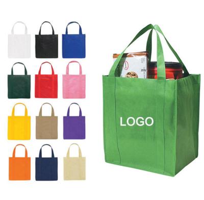 China Eco-friendly Reusable Custom print eco reusable supermarket grocery promotion shopping non woven carry fabric tote cloth bag for sale