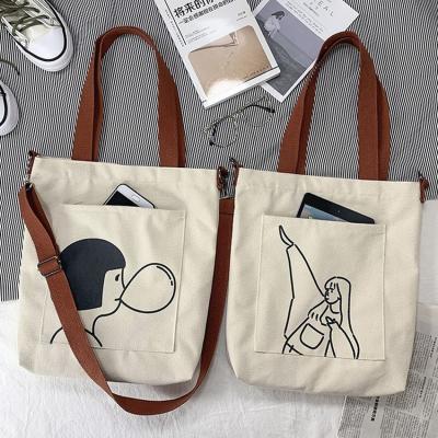 China Cheap Bag Logo Customized Tote Messenger Shopping Custom Reusable Promotion Cotton Canvas Bags for sale