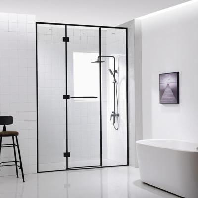 China Framelsee Modern Folding Custom Bathroom Black Height Shower Door for sale