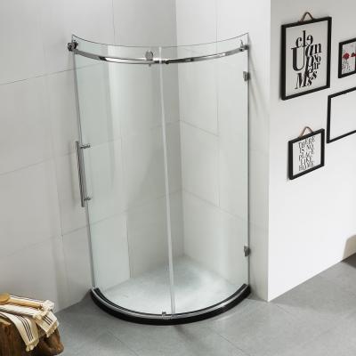 China With frame in double brushed panel curved sliding shower door for sale