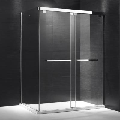 China With Double Sliding Black Aluminum Frame Shower Enclosures for sale