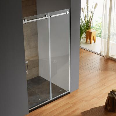 China Cheap Frameless Roller Sliding Shower Door for sale