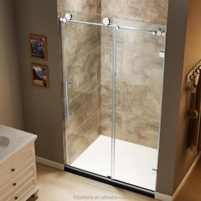 China American Standard Reversible Semi Framed Roller Sliding Shower Door In Polished for sale