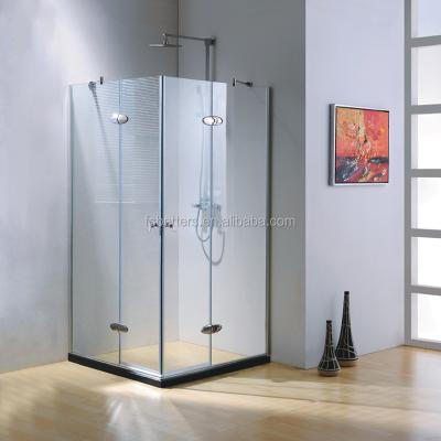 China Frameless Shape Frameless Corner Neo Hinge Tempered Glass Small Square Shower Box for sale